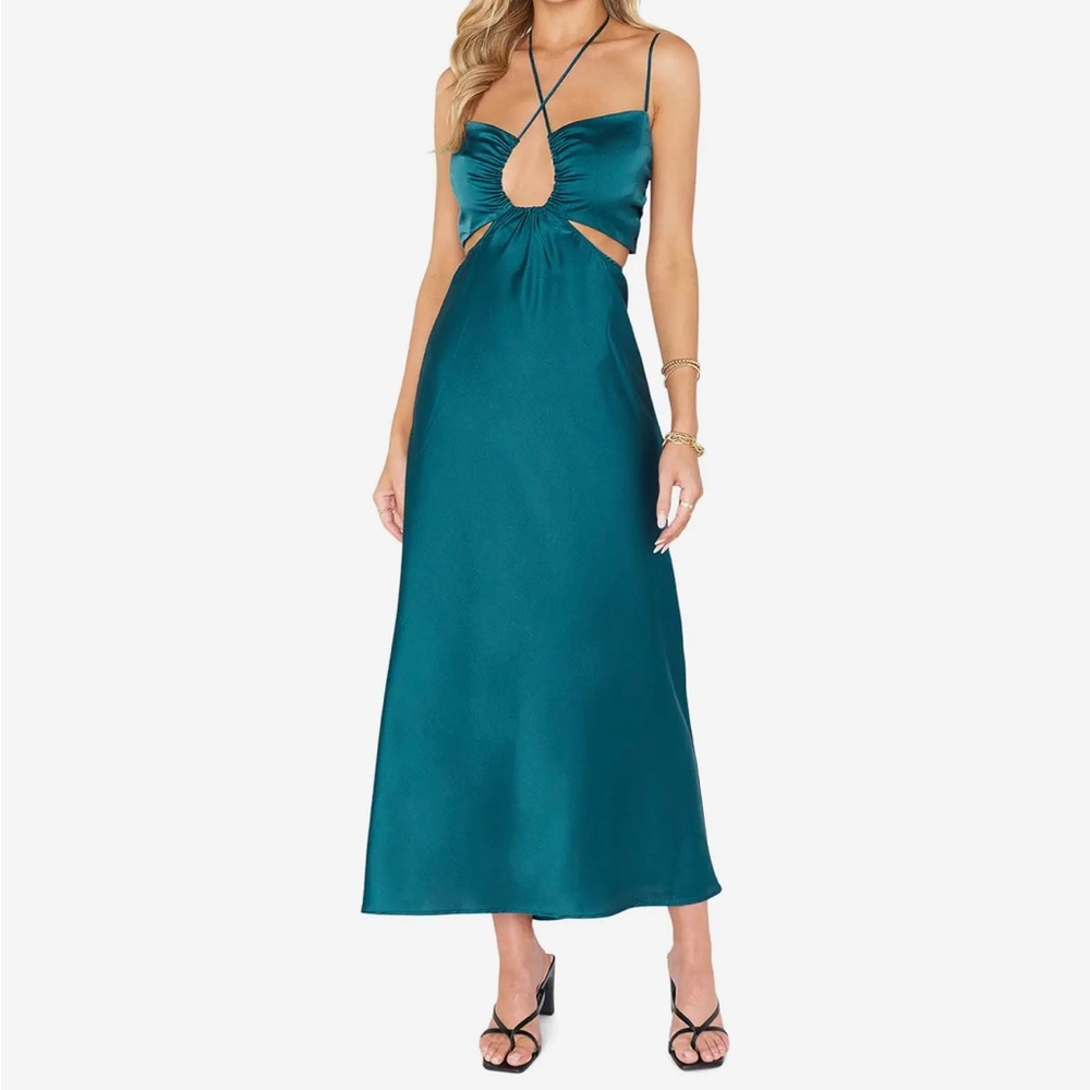 Show Me Your MuMu Teal Cutout Dress